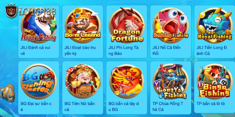 Các trò chơi bắn cá được người chơi loto188 lựa chọn nhiều nhất